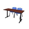 Cain Rectangle Tables > Training Tables > Cain Training Table & Chair Sets, 60 X 24 X 29, Cherry MTRCT6024CH47BE